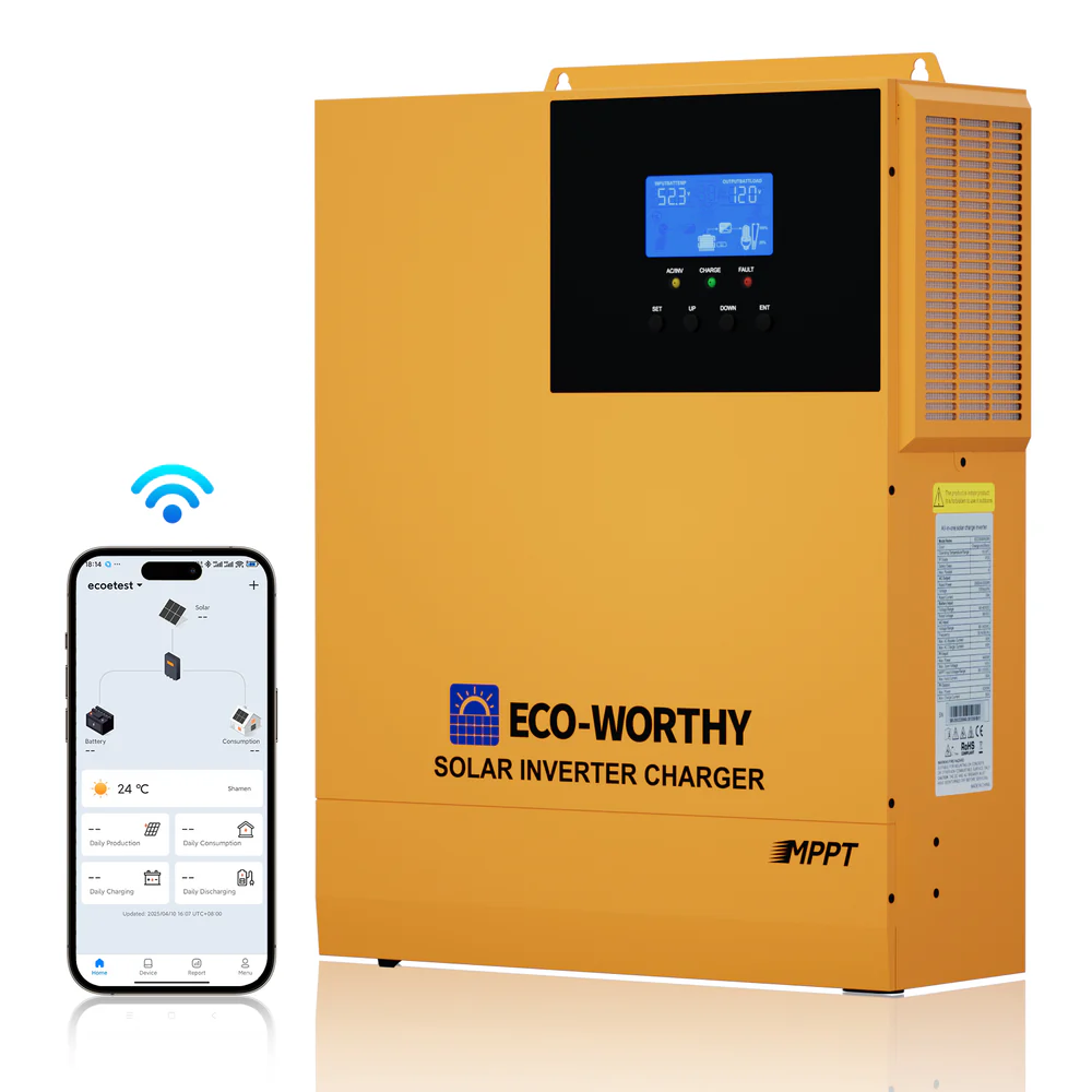 ECO-WORTHY - Inversor y Cargador Solar 3000W 24V