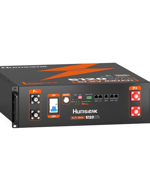 Humsienk LiFePO4 Battery 48V (51.2V) 100Ah 5kW Server Rack 3U with Bluetooth and 100A BMS