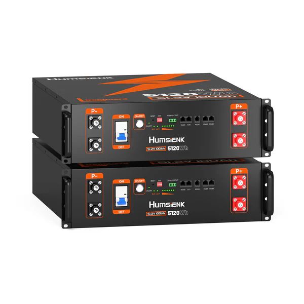 Batería LiFePO4 Humsienk 48V (51.2V) 100Ah 5Kw Tipo Rack 3U con Bluetooth y BMS 100A