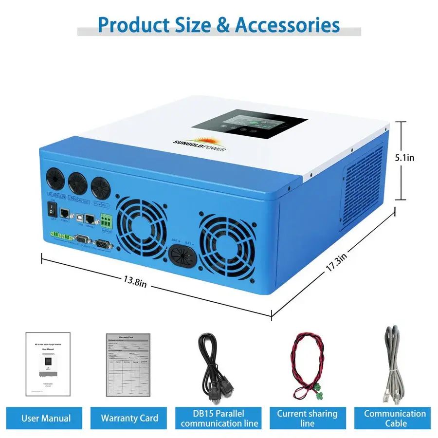 SunGold Power SPH5048P 5000W 48V All-in-One Hybrid Solar Inverter