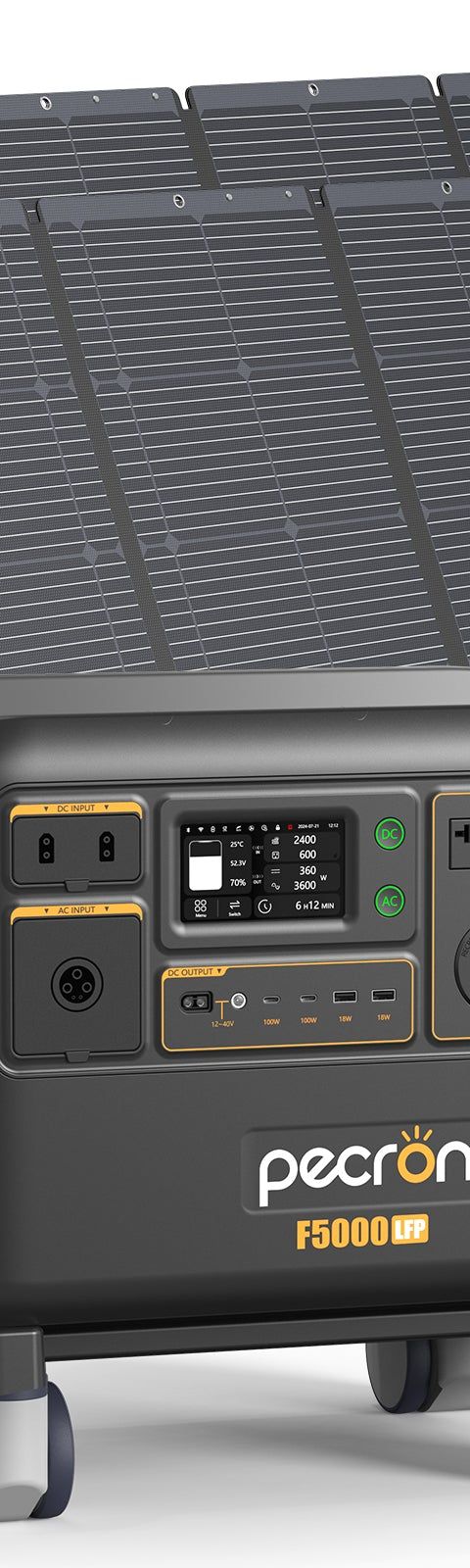 Home Backup Kit 5000: PECRON F5000LFP + 2x 300W Solar Panels