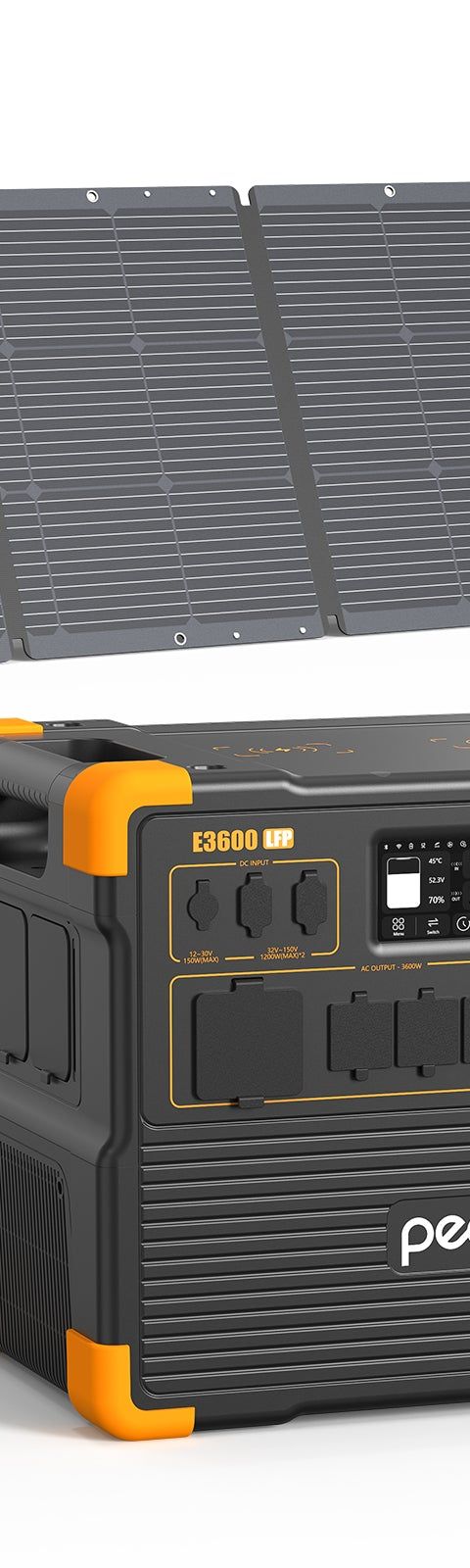 Home Backup Kit 3600: PECRON E3600LFP + 300W Solar Panel