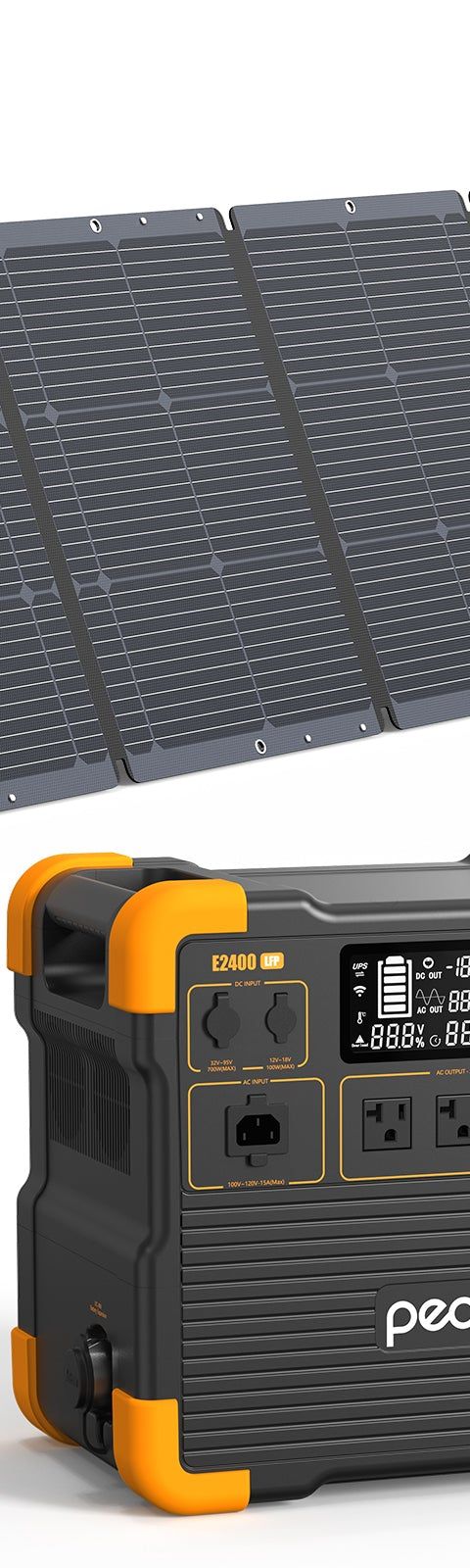 Home Backup Kit 2400: PECRON E2400LFP + 200W Solar Panel