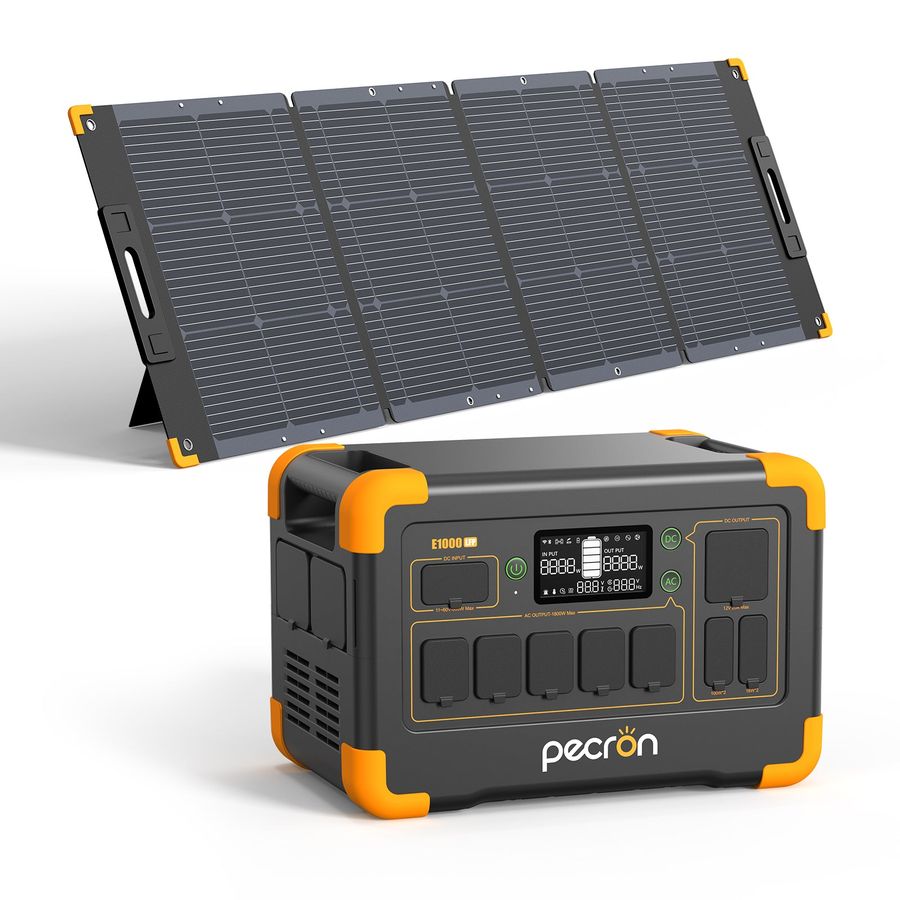 Home Backup Kit 1000: PECRON E1000LFP + 200W Solar Panel